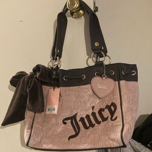 Juicy Couture Pink and Dark Handle Tote